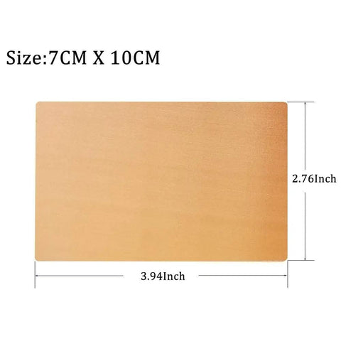 Fifteen Pack FR4 Copper Clad Blank PCB Laminate 70 By 100 By 1.5mm Single Sided Circuit Board with size measurements
