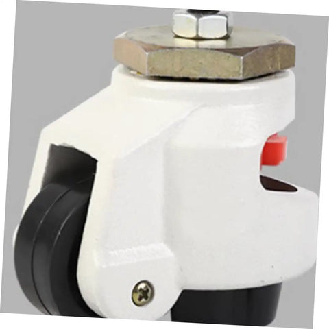 Beefy Heavy Duty Four Piece 3 Inch Adjustable Height Swivel Plate Casters Set for Workbenches and Equipment with 360 Degree Rotation Sturdy Load Bearing Industrial Transport Wheels, white nylon steel caster