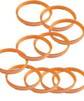 10 Pcs Heavy Duty Drive Belt For F20A Electric Planer Replacement Parts Smooth Low Noise Runs Built To Last Fits H55SC P20SBK P20SB set of orange drive belts.