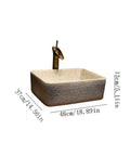 SDVantage Undermount Sink Bathroom Vessel Sink Art Countertop Basin Rectangular Ceramic Washbasin with Faucet, 48x37x13cm