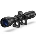 3-9x32 AO rifle scope with R4 reticle and 20mm mounts, high clarity dope optics, rugged aluminum tubing, side angle view