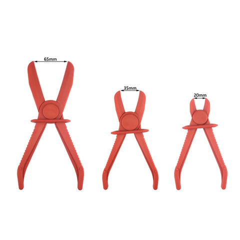 Top Notch 3 Pc Oil Pipe Clamp Tool Kit For Car Enthusiasts Line Pinchers And Sealers Perfect For Fixing Leaks Crushing Fuel Lines And Sealing Oil Pipes Like A Boss Without Breaking The Bank Today. red plastic pinch-off clamps, 65mm 35mm 20mm