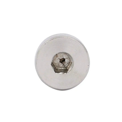 Top view of Ten Pack 304 Stainless Steel Hex Socket Shoulder Bolts with M6 Thread, 8mm shoulder diameter, and 10mm shoulder length.