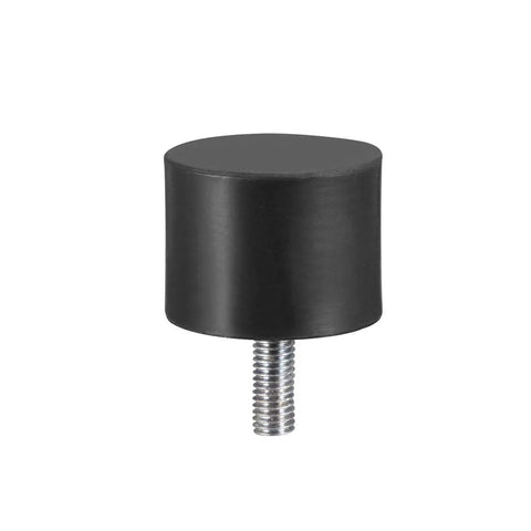 Top Shelf Rubber Vibration Mounts Keep Your Gear Running Smooth As Silk With This Heavy Duty Cylindrical Shock Absorber Featuring An M8 Thread Stud And 40X30 Build, cylindrical black rubber with M8 threaded stem.