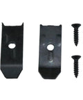 Heavy Duty Table Leaf Leveler Kit With Weather Resistant Screws Beefy Furniture Hardware For Expanding Dining Tables And Desk Setup Smooth Install Black 12 Pack parts including connectors and screws.