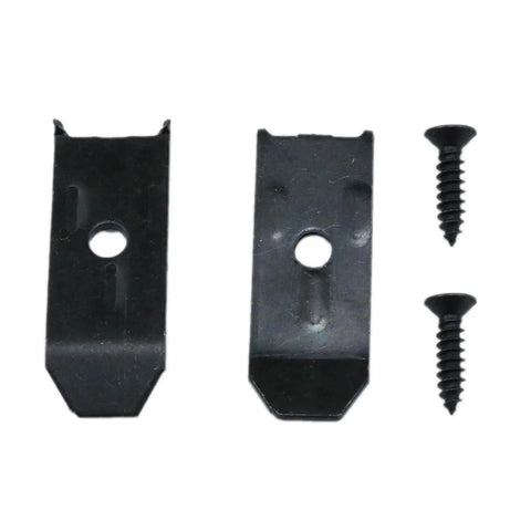 Heavy Duty Table Leaf Leveler Kit With Weather Resistant Screws Beefy Furniture Hardware For Expanding Dining Tables And Desk Setup Smooth Install Black 12 Pack parts including connectors and screws.