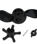 Outboard Propeller Replacement Kit with 2 Blade Thickened Plastic Prop for 12V and 24V Engines, Boat Upgrade Hub Kit