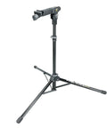 Elite Bike Repair Stand With Built In Parts Bin Stable Tripod Design 360 Degree Rotating Clamp Head Non Marking Rubber Jaws