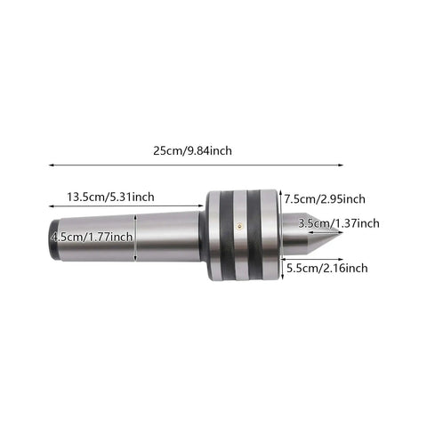 4 Inch Lathe Live Center MT3 Bull Nose 75 Degree Tip With Triple Ball Bearing For Hollow Turning Beefy Durable Alloy Steel Shaft