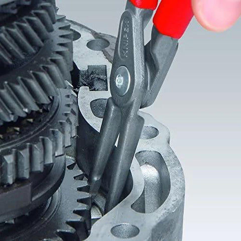 Knipex 00 20 01 V02 Circlip Snap Ring Pliers Set 6 Piece Pro Grade Hand Tool Kit used on mechanical gears.