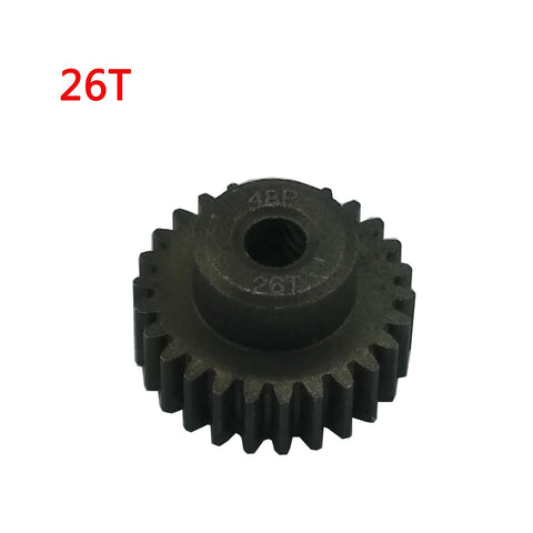 Five Pack 48P Pinion Gear Set With Screws For 3.175mm Shaft 1/10 Scale RC Cars With Brushless Motors 24T 25T 26T 27T 28T Compatible With Arrma HPI Kyosho Losi Traxxas Tamiya Associated Monster Trucks And Buggies