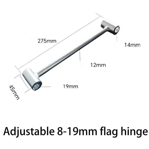 Heavy Duty Door Hinge Adjuster Tool 8-19mm Gap Wrench For Sagging Doors Upgraded 2025 Double Ended Hinge Repair Tool Door Gap Tool For Flag Hinges Steel Rust Resistant And Built To Last Pro Grade Fix shown with measurements