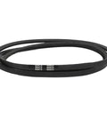 Beefy Drive Belt GX20072 Primary For 42 Inch Lawn Tractor L100 Replacement Parts Heavy Duty And Flexible Abrasion Resistant Build OEM Grade Quality For Easy Install And Smooth Power black drive belt coiled on white background