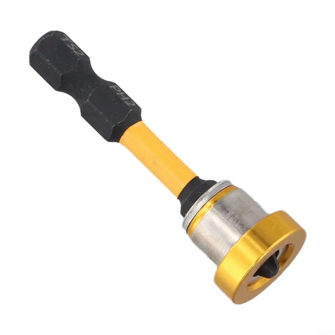 Strictly Straight Nail The Perfect Alignment Drywall Screw Driver Bits With Precision Depth Stop For Hassle Free Gypsum Wallboard And Plasterboard Installations Built Tough For Daily Pro Work, 50mm steel driver bit with yellow coated finish.