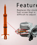 Rugged Aluminum Air Fuel Mixture Screw Adjuster For Carburetors Universal Dirt Bike Tuner With Anodized Orange Finish