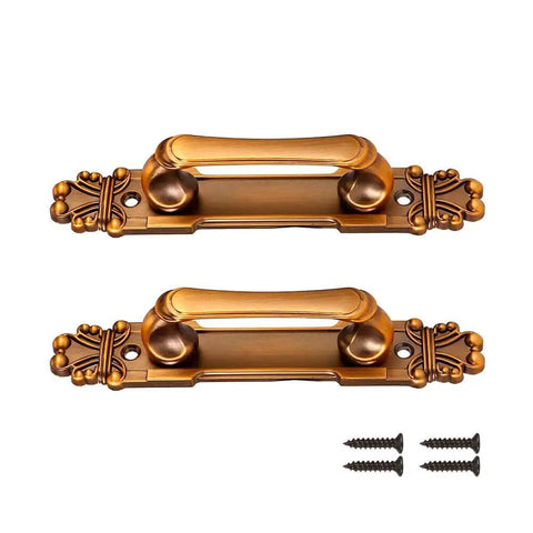 Antique Barn Door Handles And Vintage Sliding Door Handle Set in Rustic European Style Metal Brass Pull with screws