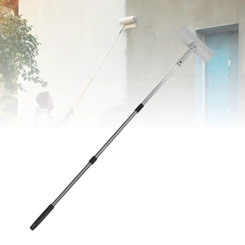 Adjustable Paint Roller Featuring Built In Splatter Guard For Ceilings And Walls No Fuss Long Reach Handle, in use for ceiling painting.