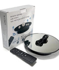 Qinmay 360 Degree Rotating Display Stand With Remote Control And Five PVC Backgrounds, black turntable with remote and USB cable.