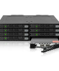 Badass Eight Bay Two Point Five Inch Sata Hdd Ssd Mobile Drive Rack Cage featuring eight drive bays with a removable tray.