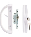 Sliding Patio Door Handle Set With Lock And Key Cylinder, Mortise Lock, Face Plate, Complete Replacement, Fits 1.5 To 1.75 Inch Door Thickness