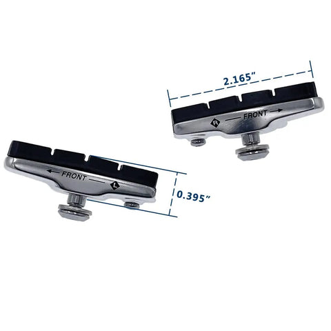 Two Pairs 55mm Road Bike Brake Shoes With Lightweight Alloy Holder For No Fuss Install, Durable Brake Pads, Compatible with Shimano SRAM Tekto