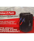 Multi Purpose Vehicle Fire Extinguisher Keep Your Rig Locked Down With This Compact Emergency Flame Suppressor Built For Engine Electrical Or Fuel Blasts The Ultimate Road Trip Essential Delivers Smooth Ride Safety In A Reliable Six Pack Bundle. Image showing value pack of WFS-2500 engine fire suppressants with red nozzles.