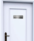 Heavy Duty Do Not Open Sign For Doors Stainless Steel Metal Self Adhesive 9 By 3 Inch Waterproof UV Resistant Heat Resistant Durable Easy Peel And Stick For Office Home Garage on white door