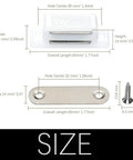 Dimensions of 12 Pack Beefy Magnetic Cabinet Door Catches For Kitchen And Bathroom White 15 Lb Strong Pull Closures with screws.