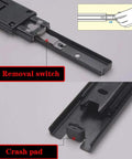 Butter Smooth Full Extension Drawer Slides One Pair Soft Close Ball Bearing Side Mount Runners showing removal switch and crash pad details.