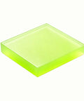 Built Tough Polyurethane Block, 80mm X 80mm X 35mm Thick Square Urethane Stock in bright green color, for CNC milling.