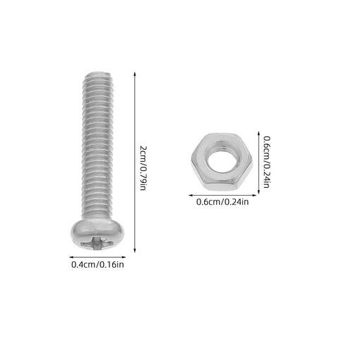 M4x20mm stainless steel screw and nut from Five Sets Fan Mesh Cage Screw And Nut Kit M4x20mm Stainless Steel Hardware Bolts For Secure Grille Installation
