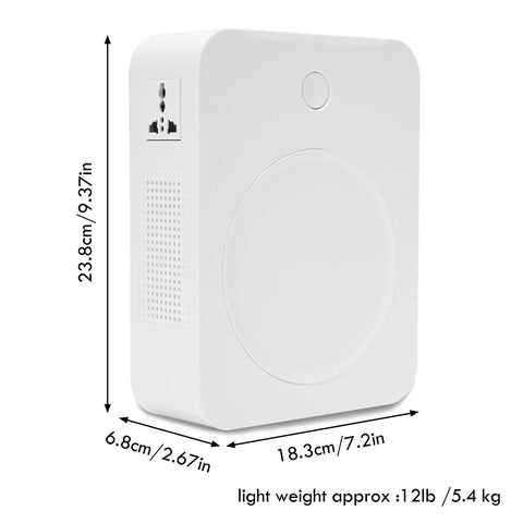 500W Voltage Converter Step Up 110V To 220V Transformer showing dimensions and lightweight design