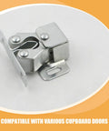 Double Ball Catch Cabinet Door Latches Stainless Steel For Quiet Smooth Movement, silver roller catch hardware close-up.