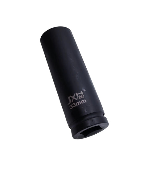 Top Shelf 1 Inch Drive Metric Extra Deep Impact Socket 33mm black chrome vanadium steel for deep recessed fasteners.