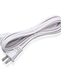 Ten Foot Two Prong Indoor Extension Cord White 18 Gauge Two Conductor ETL Listed Waterproof Plug And Play Power Cable For Home Office Garage Indoor Outdoor Use