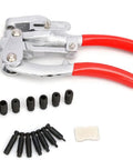 Heavy Duty Sheet Metal Hole Punch Kit Hand Held Power Punch Set with chrome vanadium steel punches and red handles