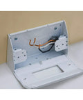 Under Cabinet Power Distribution Box Slim Fit White Metal For TV DVD And Security Systems installed under counter with wires