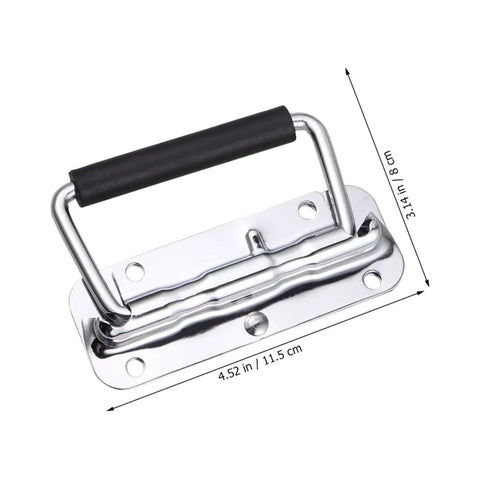 Kickass Two Pack Folding Spring Loaded Case Handle Heavy Duty Industrial Cabinet Pull For Suitcases Toolboxes And Luggage Trunks Secure Grip Hardware Design