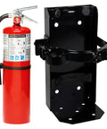 Two Pack Of Ten Lb ABC Fire Extinguishers With Heavy Duty Brackets And Warning Signs Built Damn Tough For Home Workshops And Commercial Spaces Top Shelf Ul Approved Gear, featuring red extinguisher and black steel bracket.