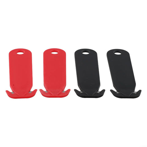 4 Pack Retractable Blade Box Cutters With Stainless Steel Safety Blades Double Edged Utility Knives For Cutting Paper Film And Packages Lightweight Portable And Easy To Carry In Black And White, red and black