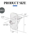 Top Shelf Quarter Inch Plastic Shelf Pegs Twenty Pack showing size dimensions for 1 inch height and 1/4 inch diameter.