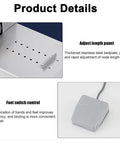 Top Shelf Commercial Electric Sausage Tying Machine Featuring Solid Stainless Steel Build And No Sweat Foot Pedal For Effortless Auto Knotting With Precisely Adjustable Link Sizes length adjustment panel and foot switch control.