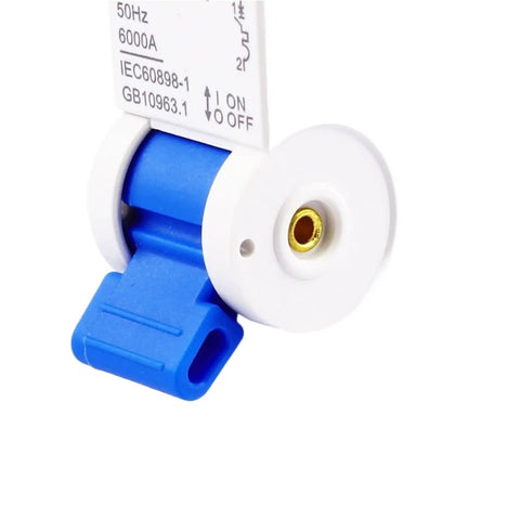Tough As Nails One Pole Circuit Breaker Switch 120V To 240V Ac 60Hz, blue and white, shows terminal for secure mounting.