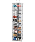 Soft Fabric Closet Organizer With 20 Shelf Over Rod Vertical Storage For Shoes Handbags Clutches And Accessories Space Saver