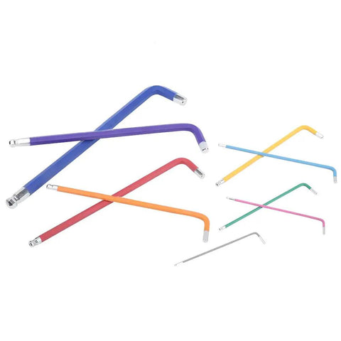 Premium Flat End Hex Wrench Set Made From Tough CRV Steel, Perfect Socket Key Tool Kit With Colorful Plastic Coating For Auto Repair And Appliances, Heavy Duty Metric Keys That Grip Deep Screws Like Magic Without Slipping or Stripping. Colorful metric CRV steel hex wrench set
