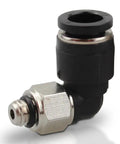 Compact L Shaped Pneumatic Elbow Fitting For Micro Systems With M3 To M6 Threads And 3 To 6 Mm Tubing 90 Degree Right Angle Connector