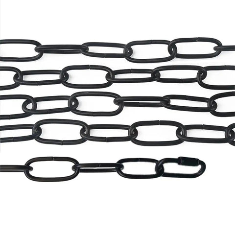 Six Foot Black Heavy Duty Pendant Light Chain For High Ceilings Supports Up To Fifty Pounds Oval Link Ideal For Chandeliers