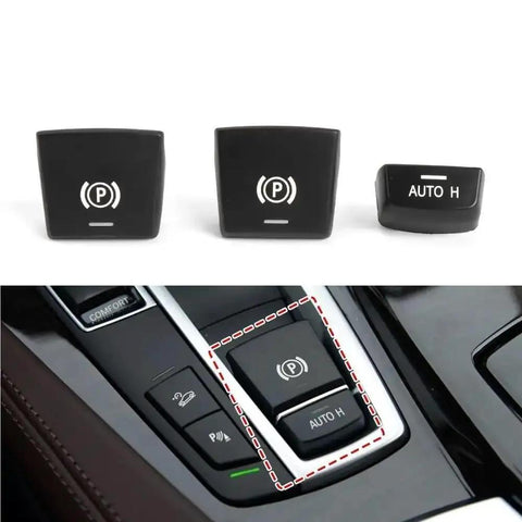 Straight Swap Electric Parking Brake Switch For BMW X5 F15 2014 To 2018 plug and play switches displayed on dashboard