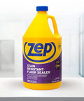 Badass Professional Floor Sealant With Tough Stain Guard For Vinyl Vct Concrete And Rubber Tile Ready To Use No Dilution Needed Boosts Fresh Shine And Keeps Polishing Power Fresh Longer Case Of Four One Gallon Jugs in yellow jug