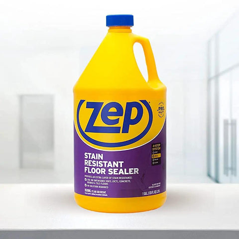 Badass Professional Floor Sealant With Tough Stain Guard For Vinyl Vct Concrete And Rubber Tile Ready To Use No Dilution Needed Boosts Fresh Shine And Keeps Polishing Power Fresh Longer Case Of Four One Gallon Jugs in yellow jug